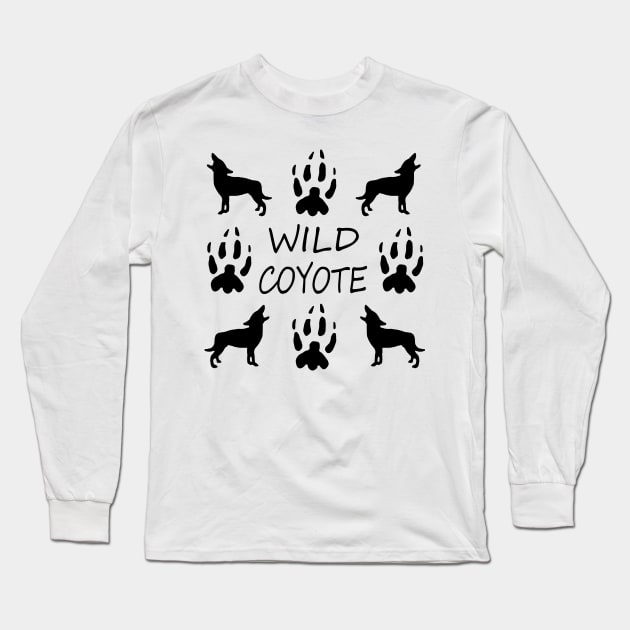 Wildlife gifts, coyote, design, Call of the Wild Long Sleeve T-Shirt by sandyo2ly